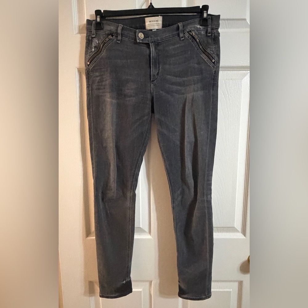 McGuire Gray Moto Skinny Jeans Womens Size 30 Zip Pocket Designer